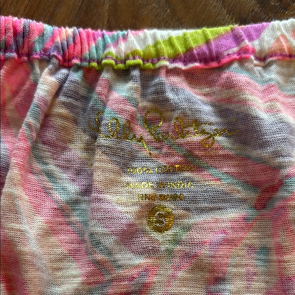 NWOT Lilly Pulitzer Women's Pink and Purple Off-Shoulder Top - Picture 5 of 5